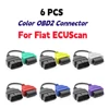 6PCS For Fiat ECUScan Adapter MultiECUScan Color OBD OBD2 Connector ABS Airbag obd2 Scanner Diagnostic Cable For Fiat ECUScan 1