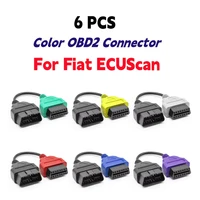 6PCS For Fiat ECUScan Adapter MultiECUScan Color OBD OBD2 Connector ABS Airbag obd2 Scanner Diagnostic Cable For Fiat ECUScan 1