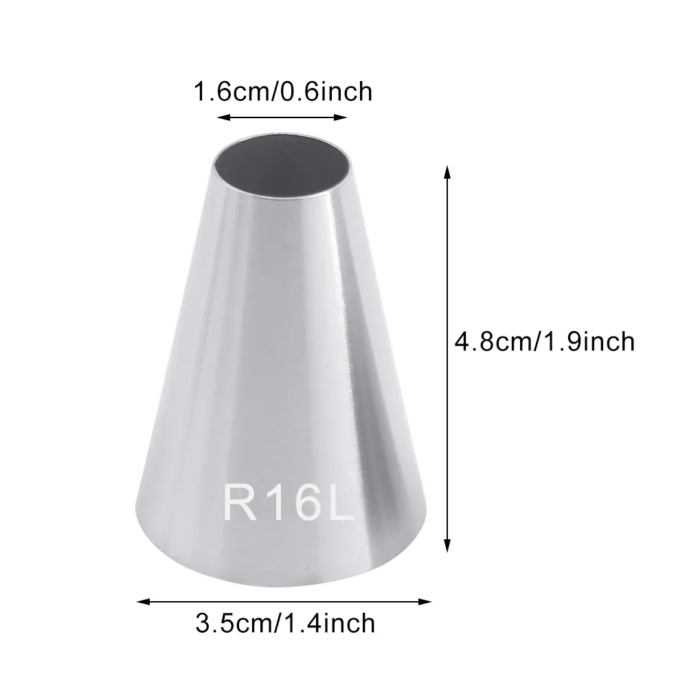 BCMJTWT #R16L R18L R22L Large Size Round Piping Nozzle Cake Cream