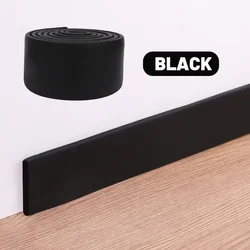 Waterproof Self - Adhesive Thickened 3D Wall Stickers - Anti - Collision Skirting Line - 10M (5Roll) (A - Black)