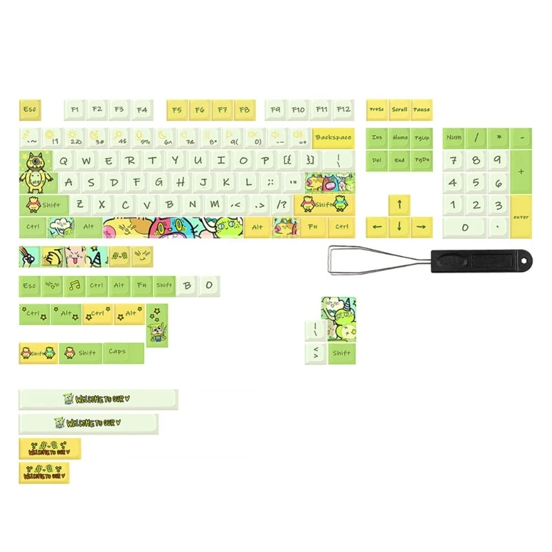 

40GE 135 клавиши с мультяшной тематикой, замена клавиш XDA PBT
