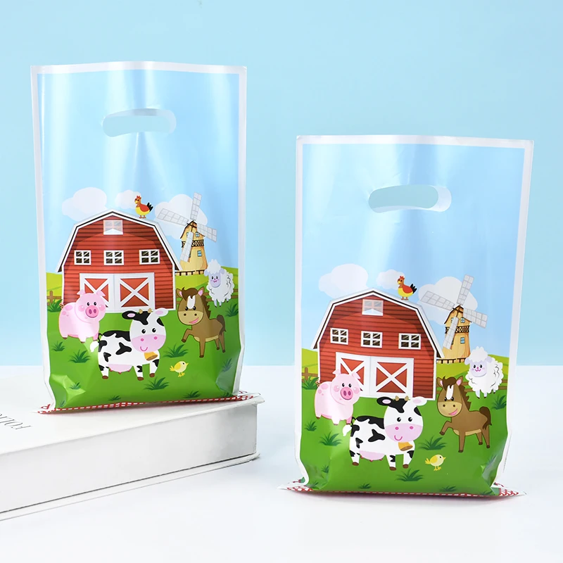 10–30 Stück Bauernhof-Tier-Geschenktüten für Kinder, Bauernhaus, Geburtstag, Party-Dekoration, Gastgeschenke, Goodie-Leckerli-Beutel, Süßigkeiten, Kekse, Verpackungszubehör – Detail 1