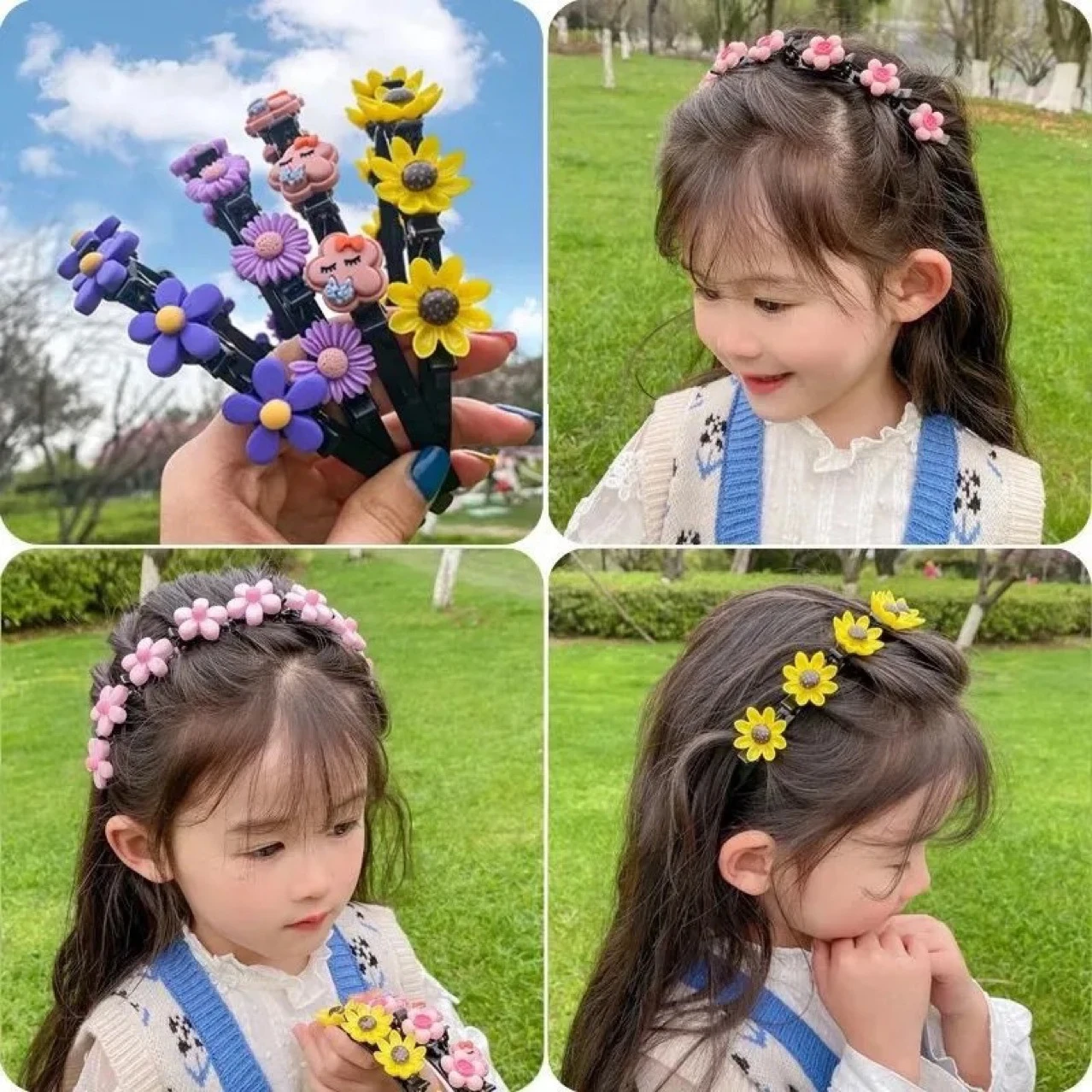 trenzada con dibujos de flores para niña, accesorios para el cabello, horquilla, joyería, 2022|Accesorios para el pelo niña| - AliExpress