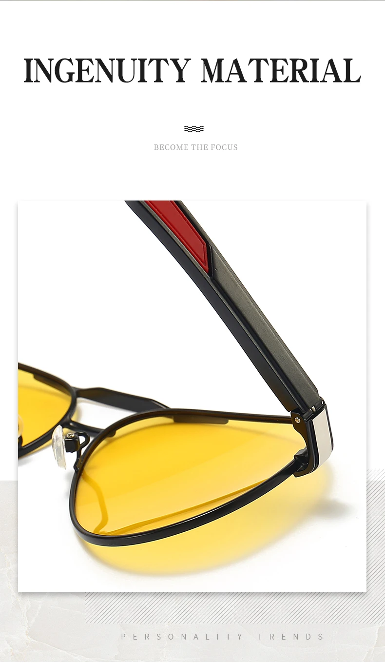 LIOUMO Luxus-Sonnenbrille mit gelben Gläsern, Nachtsicht, photochromatisch, für Herren, Chamäleon-Fahrbrille, blendfrei, Gafas de Sol für Herren – Detail 7