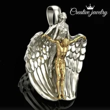 

Jesus Necklace Pendant gold and silver 2-color Necklace Necklace men's jewelry wholesale project retro Pendant Fashion