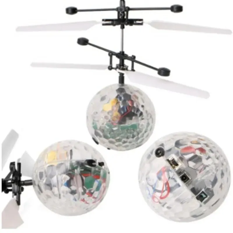 Flying Ball Mini Drone LED Helicopter Crystal Ball Induction Quadcopter 1Pc