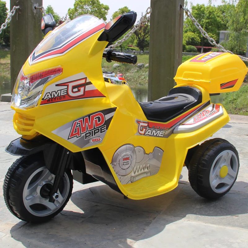 Children's electric three-wheeled motorcycle can sit baby toy car rechargeable stroller 1-3 years old