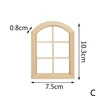 1/12 Dollhouse Miniature Door Window Frame Unpainted Doll Wood External Single Door Unpainted Diy Door 6