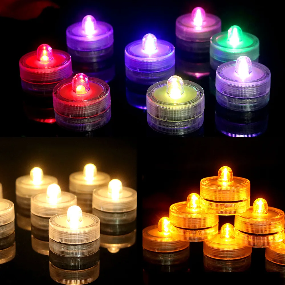 Small Colorful Waterproof Tealight candle Emitting Color:White Light;Body Color:24 pcs 2