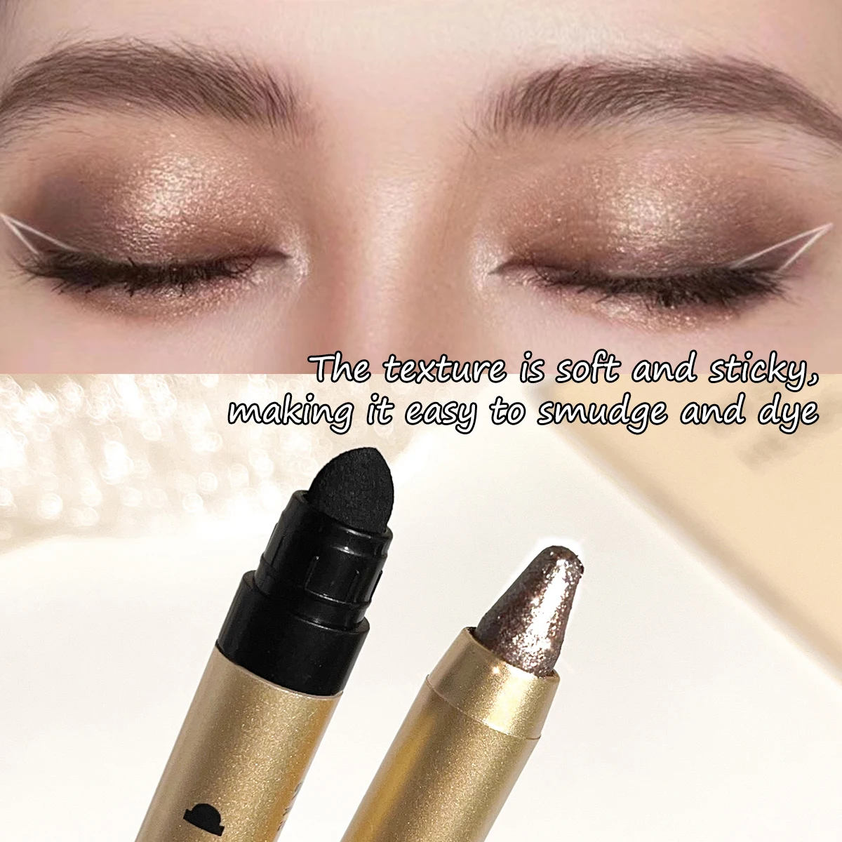 The dual-ended eyeshadow pencil highlighter illuminates the eyeshadow stick without smudging for a natural contour 5 The dual-ended eyeshadow pencil highlighter illuminates the eyeshadow stick without smudging for a natural contour - Image 5