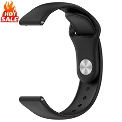 Versatile Silicone Sport Watch Strap - 20mm/22mm Adjustable Band for 20mm (Black)