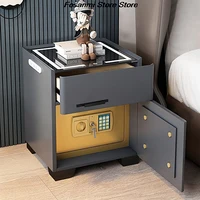 Тумбочка, умный сейф, дизайн «все в одном» с беспроводной зарядкой, многофункциональный ящик для хранения для спальни, домашнего использования, минималистичный стиль