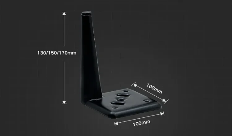 Description Picture 2 of item13cm 15cm Stylish black cone furniture legs rubber pad cabinet feet chair foot for Table Sofa Bed Non slip Support Hardware