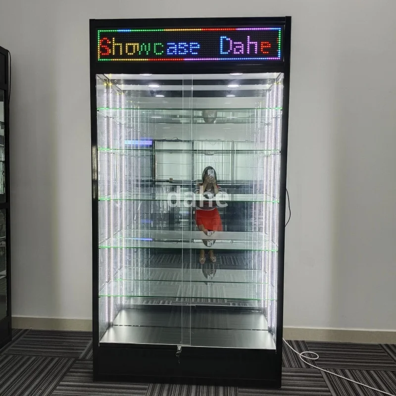 

custom.Shop Display Furniture Glass Showcases with Electronic Screen Display Cabinets for Smoke Shop