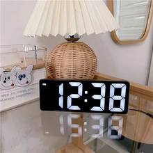  Smart LED Clock Bedside Digital Alarm Clocks Desktop Table Electronic Desk Watch Snooze desk clock Wake Up Alarm Clock Digital 