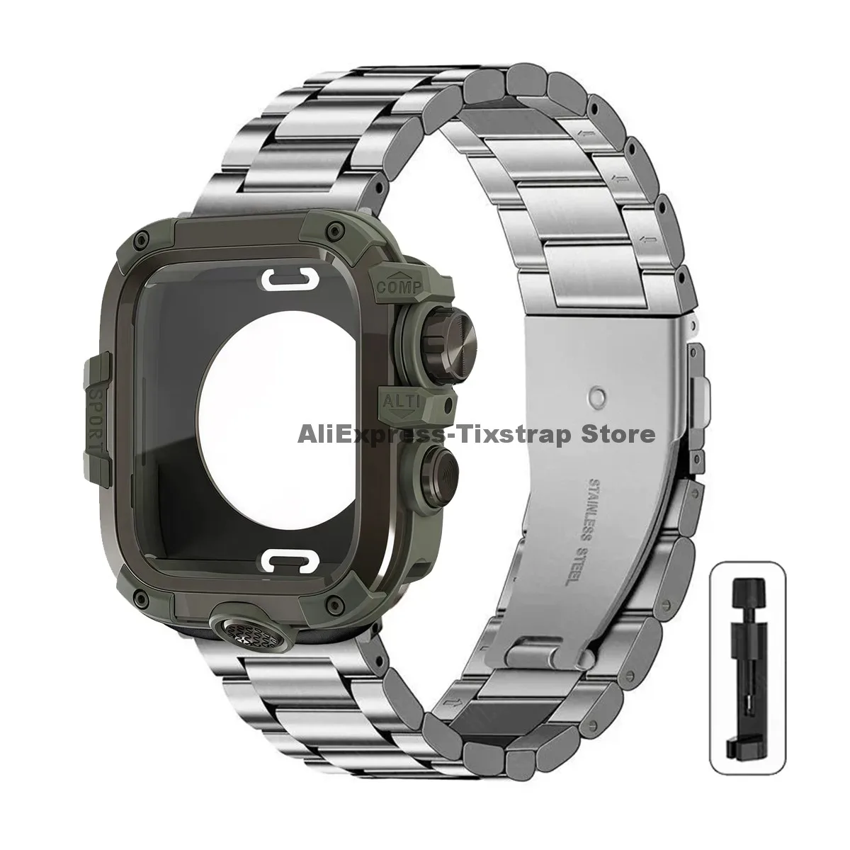 Premium Metal Strap and Protective Case