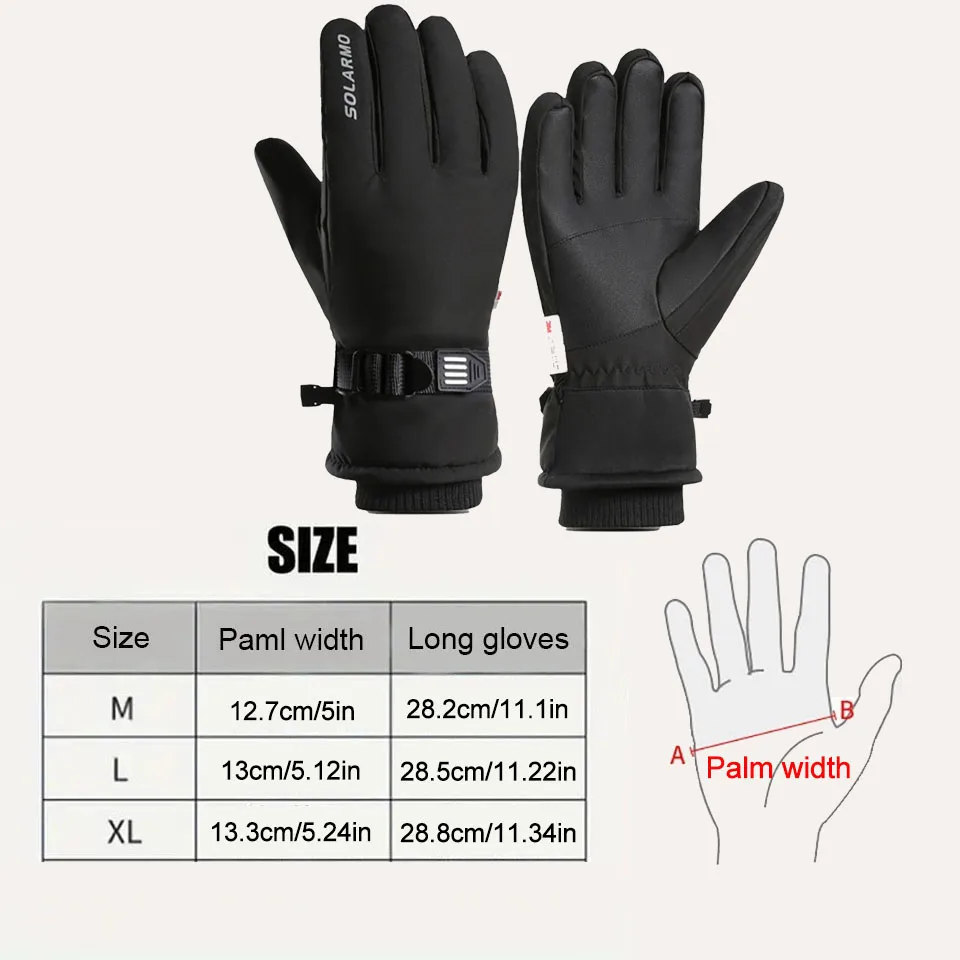 GTUBIKE Cycling Gloves Winter Touch Screen Motorcycle Gloves Outdoor Scooter Windproof Riding Ski Gloves Warm Bike Gloves