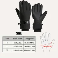 GTUBIKE Men Winter Waterproof Cycling Gloves Outdoor Sports Motorcycle Ski Touch Screen Fleece Gloves Non-slip Warm Full Fingers 2