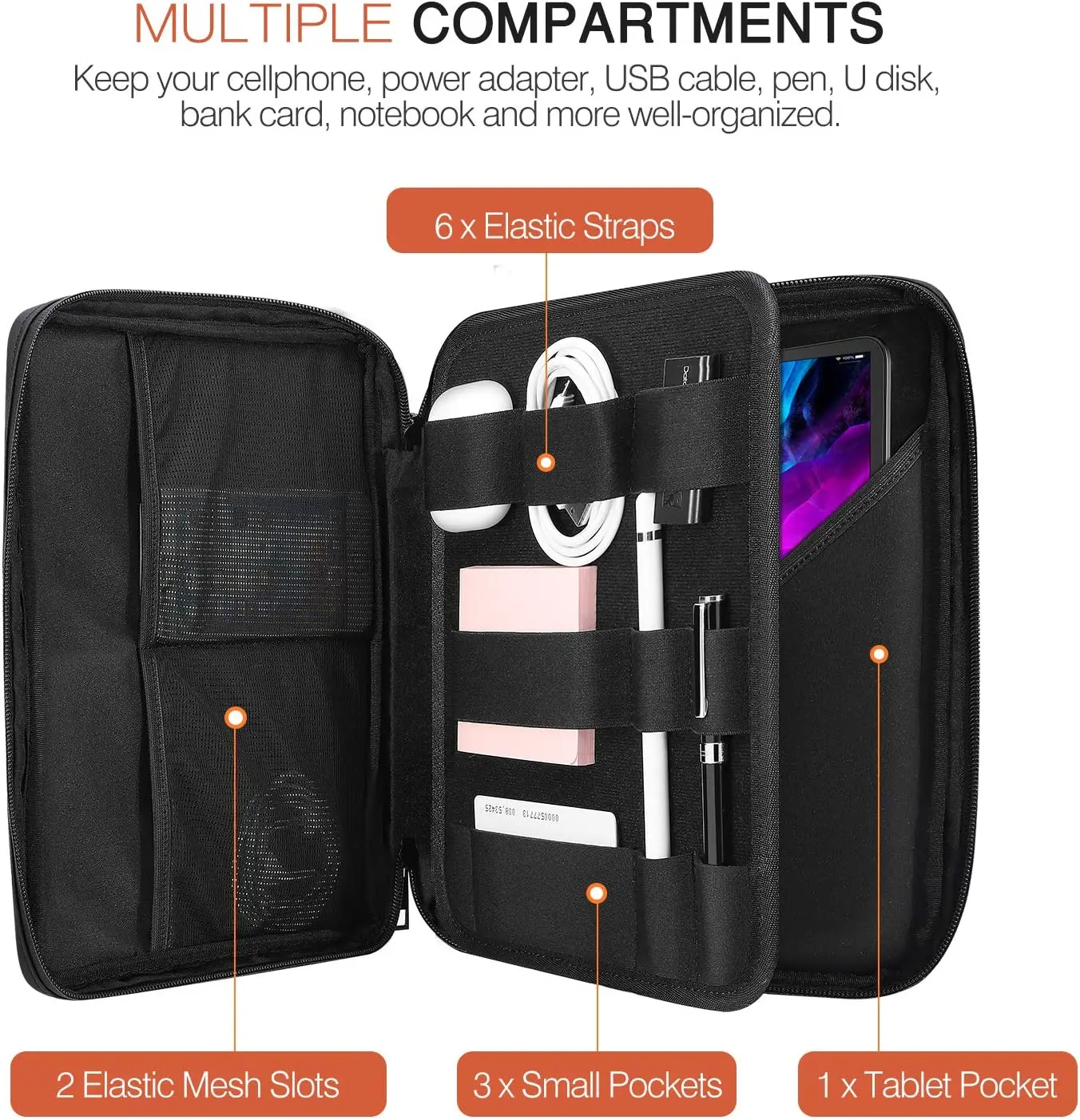 10 Hard EVA Case with Zipper for Tablets and GPS
