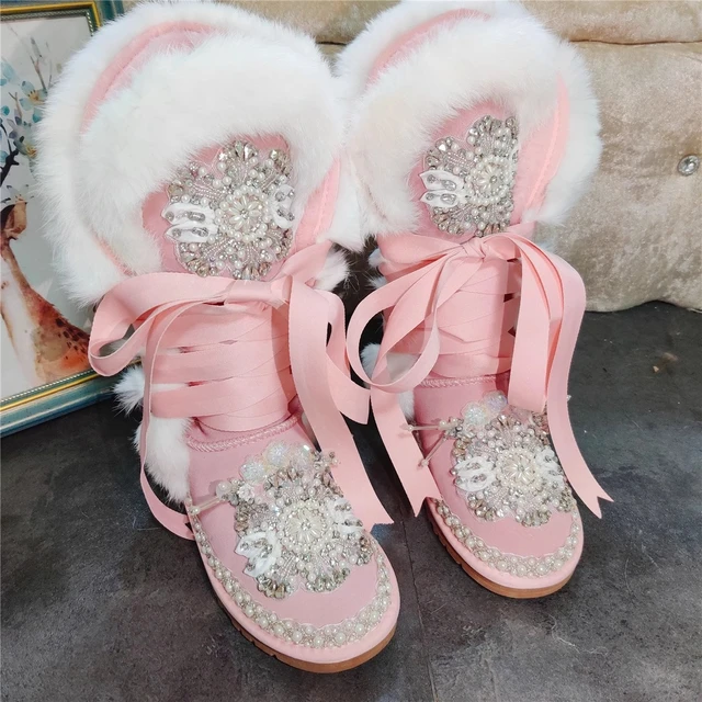 Suede Sole) Blossom Bunny Boots