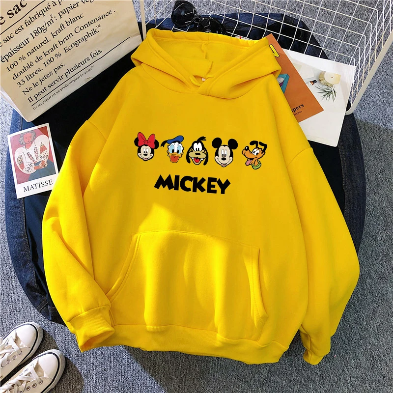 thumbnail image 1 of Sudadera con capucha Kawaii de los años 90 de Minnie Disney, Top corto de Mickey Mouse, sudaderas con capucha para mujeres, sudadera para niños y niñas, ropa de calle Harajuku, 1 of 4