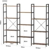 4/5/6 Tier Bookshelf, Industrial Bookcase with 11/14/17 Open Display Shelves Wide Book, Bookcases 3
