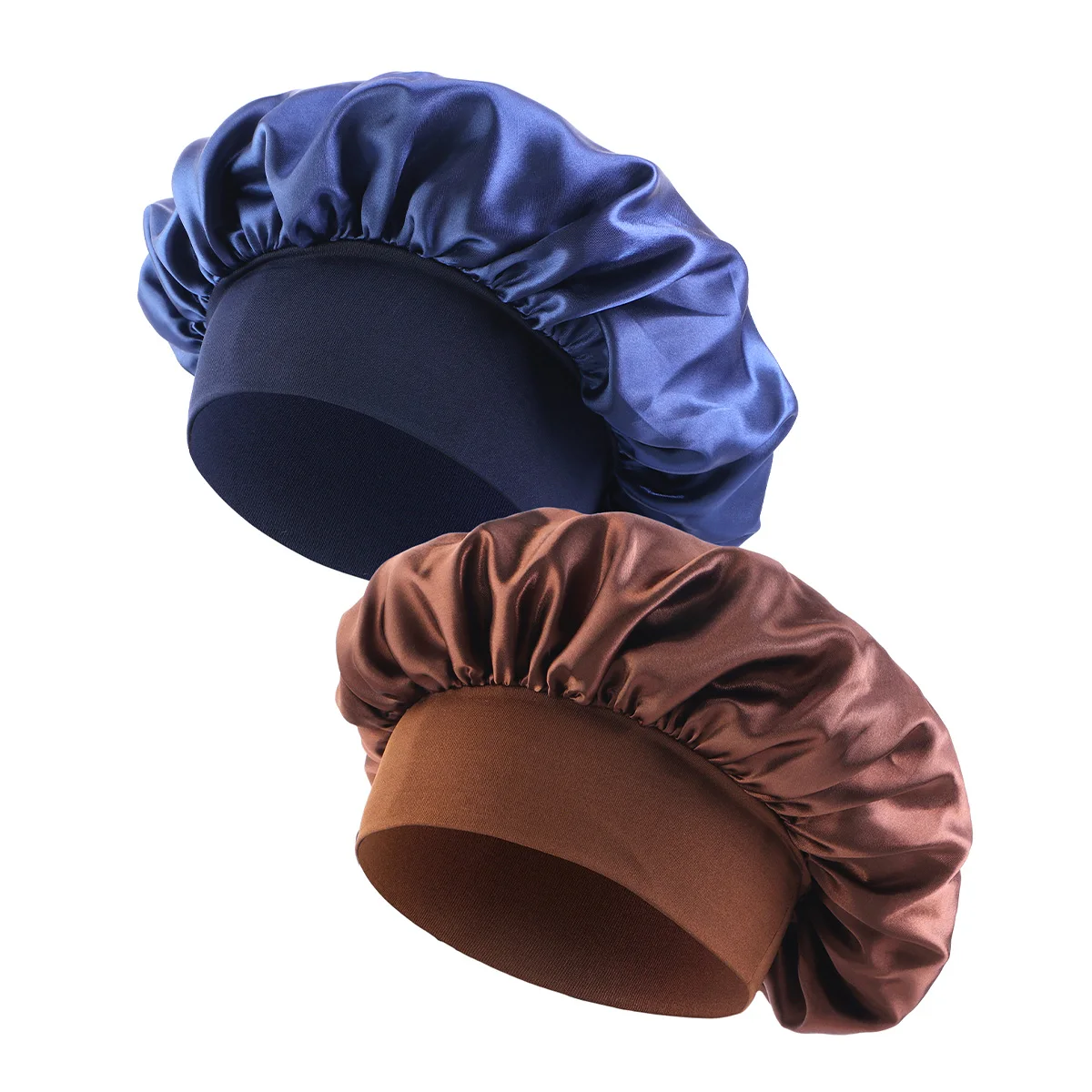 Gorro De dormir sedoso para mujer, gorro De satén para cubrir la cabeza,  elástico, De noche, De pelo rizado, Unisex, 2 piezas - AliExpress