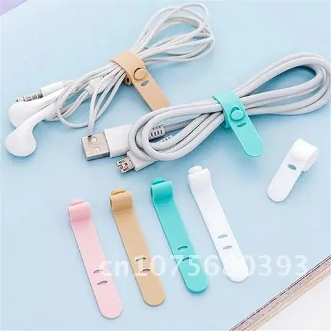 소프트 실리콘 스트랩 USB 데이터 케이블 와이어 테이프 정리함, 아이폰 안드로이드 충전 이어폰 보빈 와인더