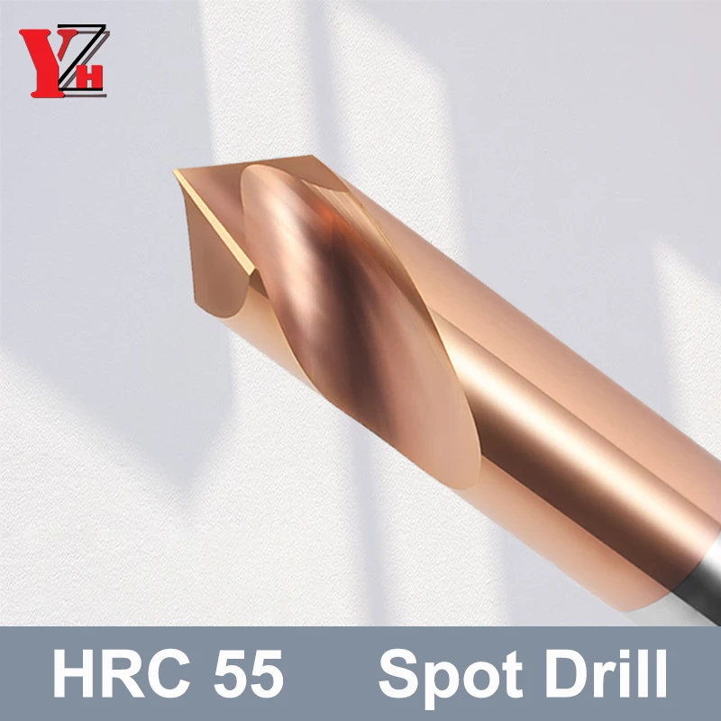 YZH HRC55 Spot Drill Angle Of 60° 90° 120°  Stub Starting Location center Bit CNC Prepare Guide Pilot Hole Chamfer Machine Tool