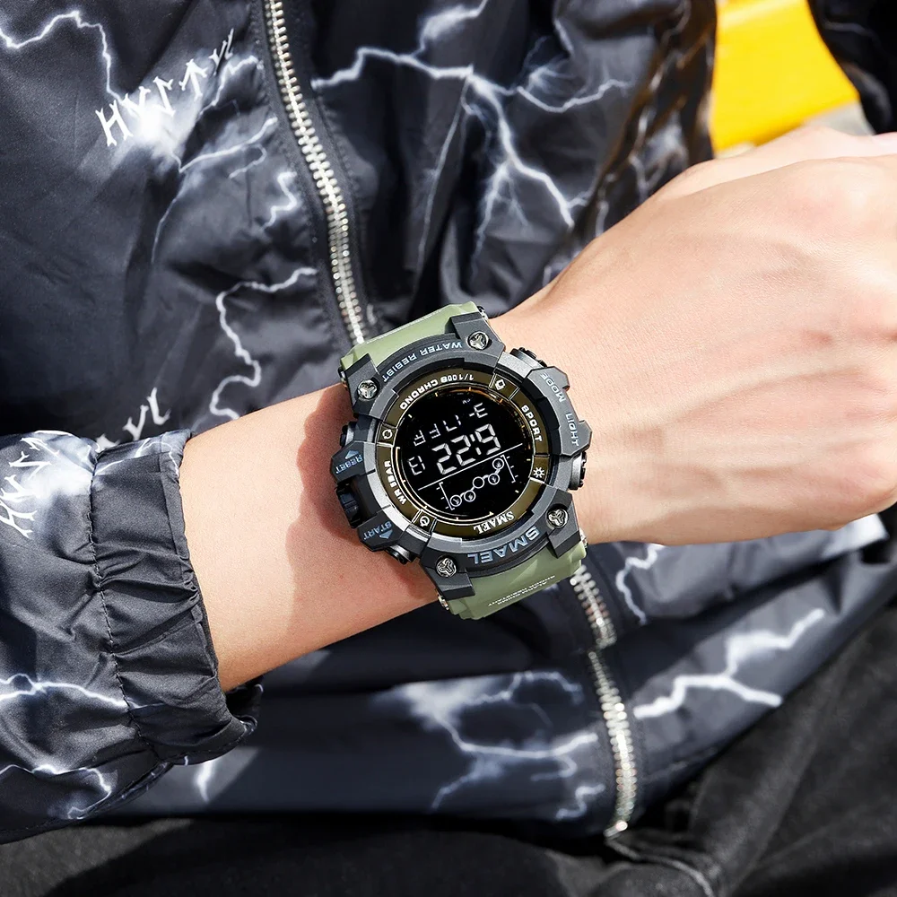 SMAEL 8082  multifunctional single display electronic watch electronic watch student sports large dial waterproof 5