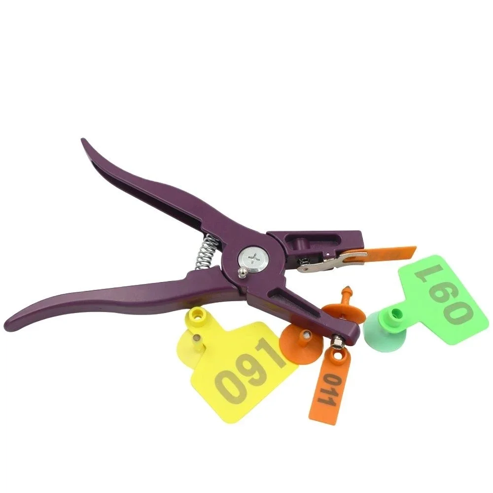 Livestock Metal Ear Tag Pliers 1 Pcs with Ear Tag Needle for Animal Thorn Tongs for Swine Cow Sheep Rabbit Identification livestock ear tags animal ear pliers