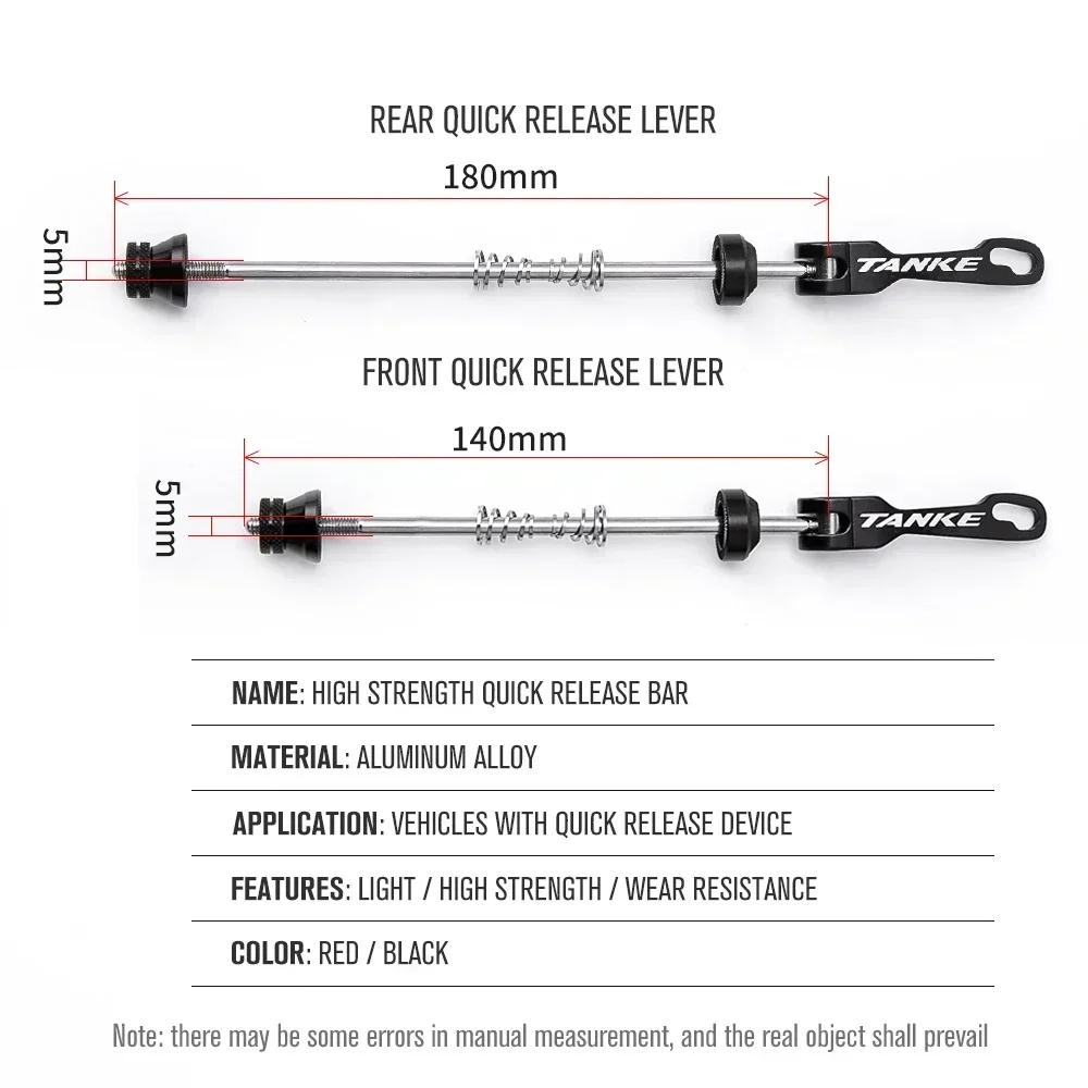 Bicycle Quick Release Skewer Bicycle Quick Release Bolt Hub Skewers Lever Axle For Front 100mm Rear 135mm Road Mountain Bike Replacement Cycling Parts
