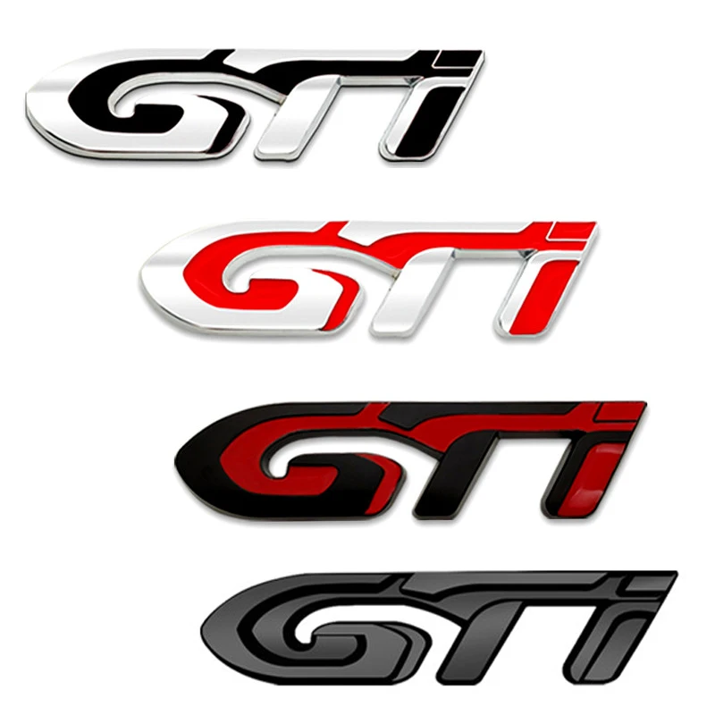 3D Car Sticker Gti Logo Metal Emblem Badge Decalcomanie Per Peugeot Gt 308 306 106 206 205 208 307 3008 207 508 Car Styling