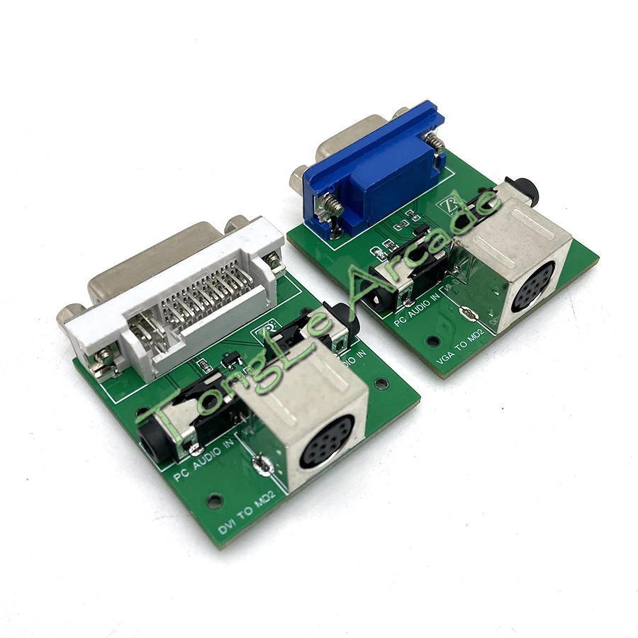 VGA / DVI to RGBS MD2 남성에서 여성으로 비디오 변환기, 아케이드 MAME용 DVI 24 + 5 to MD 어댑터, 게임 콘솔, 추가 전원 필요 없음