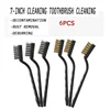 6 Or12 Pcs Industrial Toothbrush Mini Copper Steel Wire Brush Stainless Steel Wire Brush Dirt Hard Cleaning Toothbrush 2