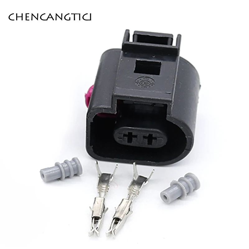 Wire Connector Terminals Wire Connector Electrical Connectors Electrical Connector Cable Connector 1 Set 2 Pin Auto Temp Sensor Plug Deflation Valve Socket Waterproof Electrical Wire 1.5mm Connector 1J0973802 1J0973702