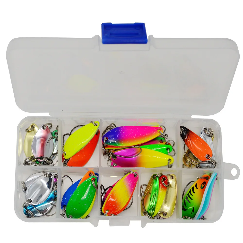 30Pcs Artificial Trout Spoon Fishing Lures Spinner Baits Box Bass Tack –  Bargain Bait Box