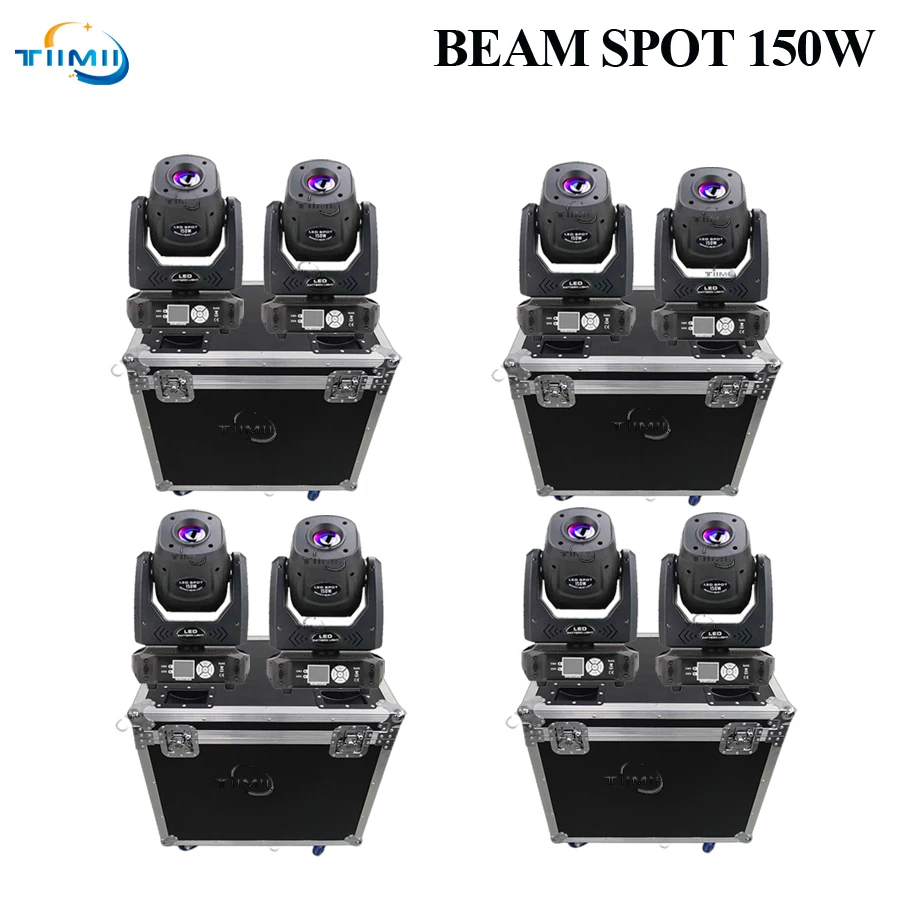 

4 чехол 8Pcs Spot 150W Светодиодный движущаяся головка светильник с Gobos, высокая яркость DMX512 DMX, 14 каналов, Профессиональная фотография