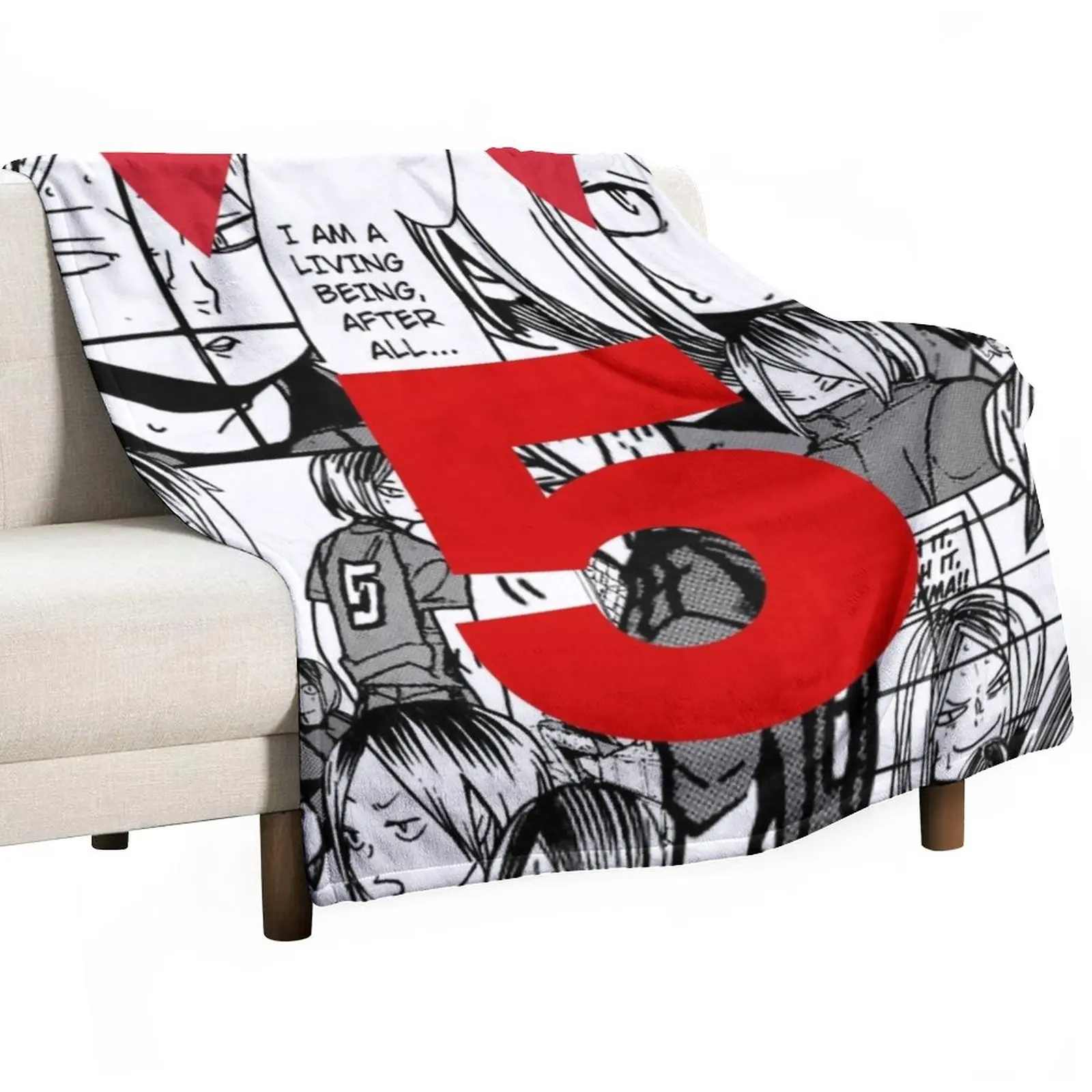 

kenma manga collage Throw Blanket Flannels anime Blankets
