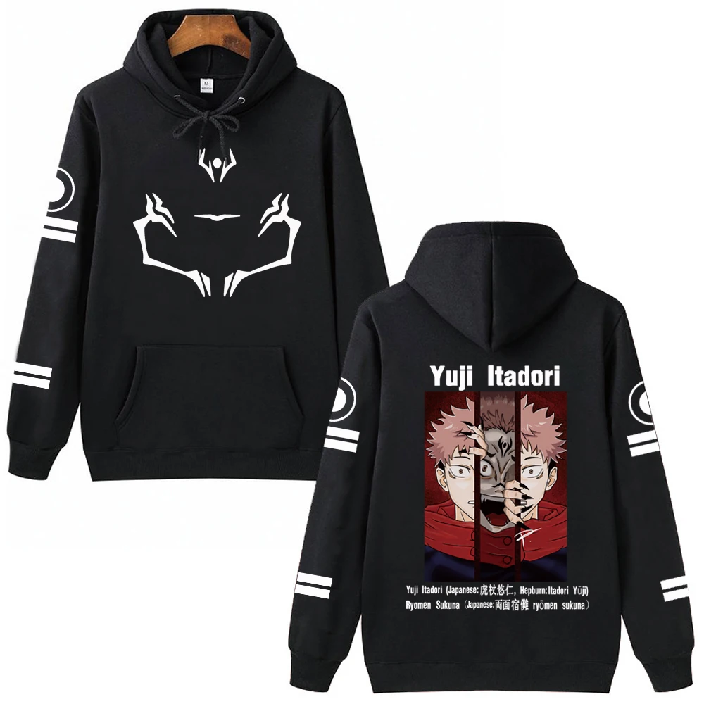 

Jujutsu Kaisen Yuji Itadori Anime Hoodie Pullovers Tops Long Sleeves Hip Hop Streetwear Unisex