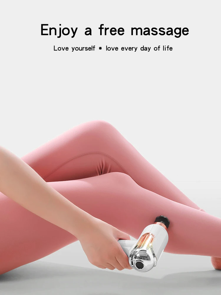 LCD intelligent frekvenskontroll fascia hvit mini bærbar USB kroppsmassasje elektrisk nakkemembranpistol 4 hoder vibrator_voghion.com