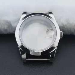 High-Quality Silver Watch Case, 36mm/39mm, Beveled Edge, Sapphire Crystal, 316L Stainless Steel for 36mm case NH35 NH36 (1)