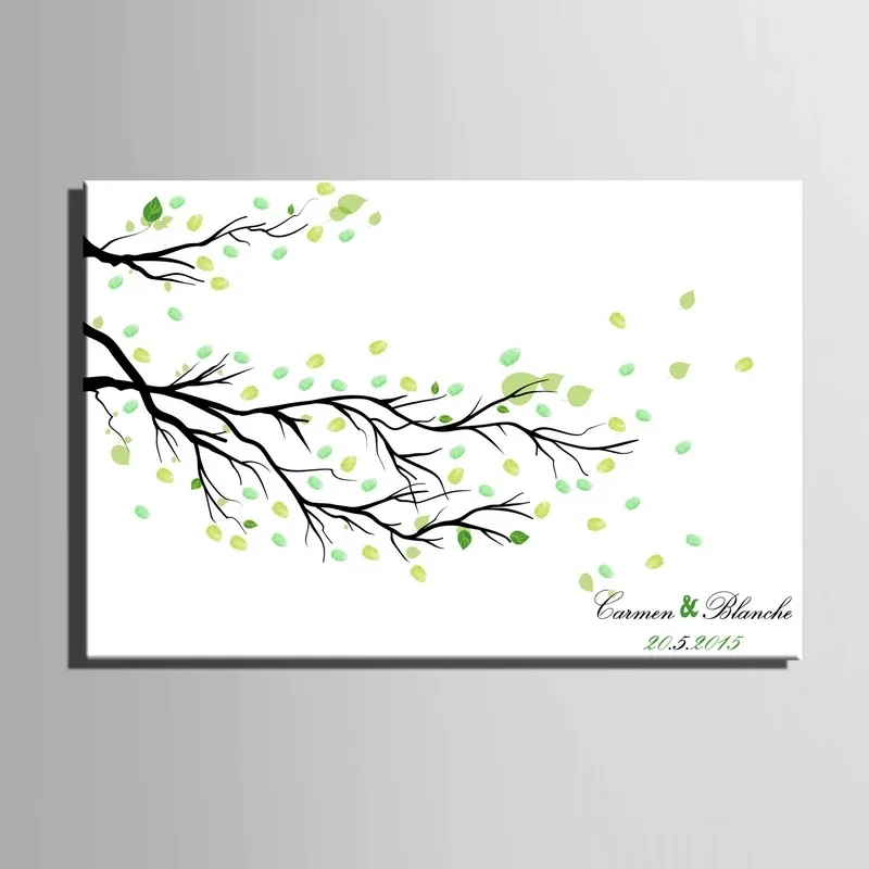 Wedding Tree Branches Fingerprint Painting Signature Wedding Gifts DIY Canvas Guestbook Party Souvenir