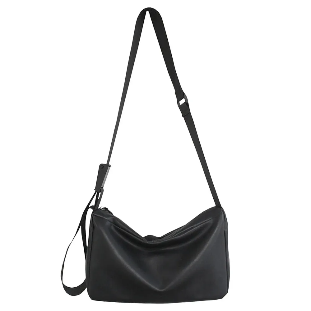 Modische Vintage-Stil Herren-Umhängetasche ​ ​ PU-Leder Schwarz ​ ​ Messenger-Tasche Weich ​ ​ Lässige Umhängetasche ​ ​ Täglicher Gebrauch ​ ​ – Detail 5