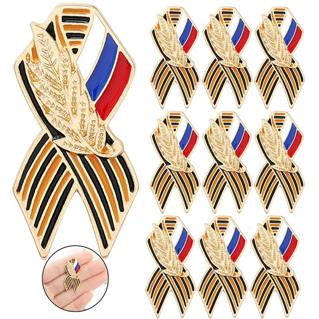 Lapel Pins Russian Flag Saint Victory Day Lapel Pin Brooch Festive Badges  History Memory Symbol Pins for Backpack Hat Clothes