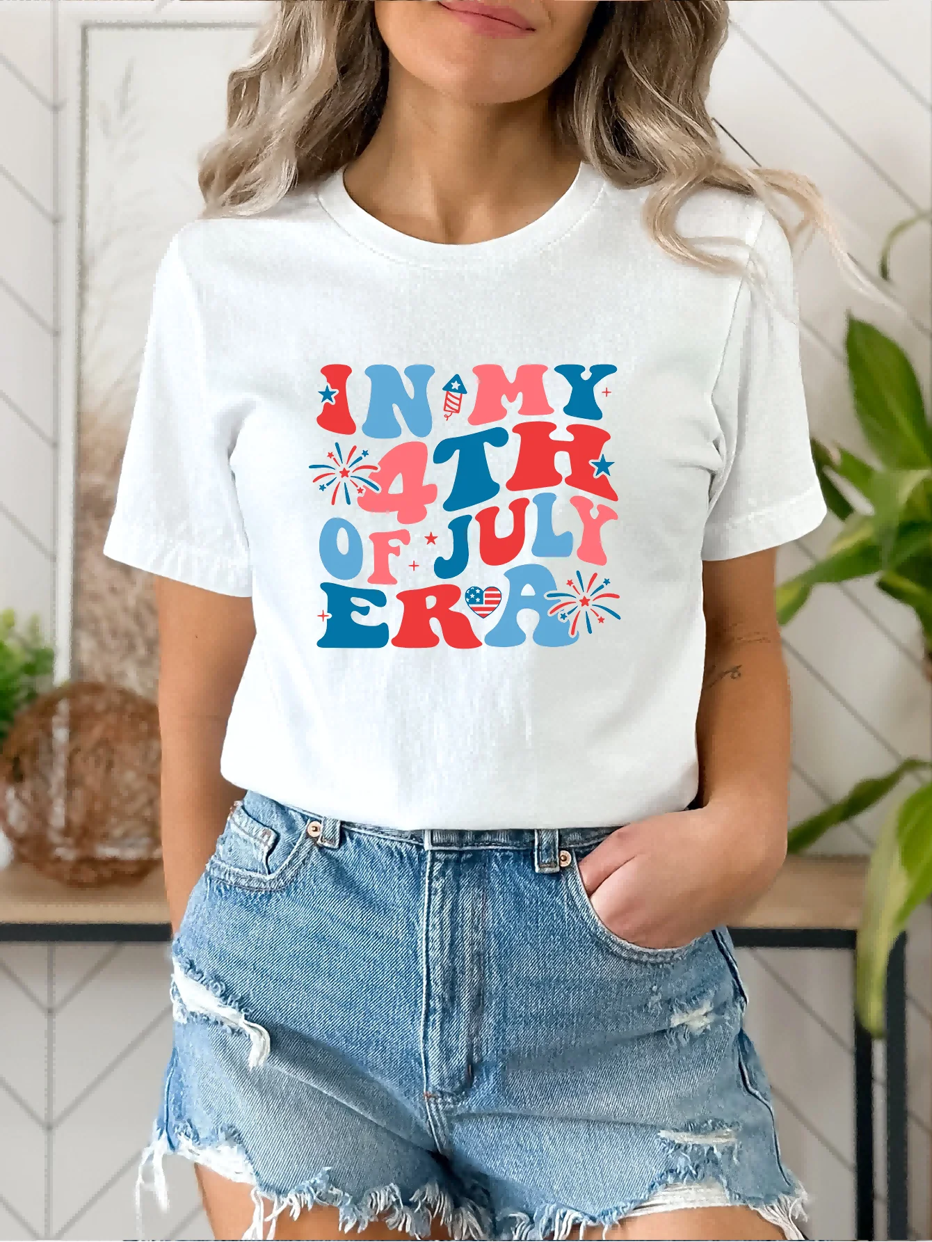

Colorful Letter Print Crew Neck T-shirt, Casual Short Sleeve Top For Spring & Summer, Women's Clothing