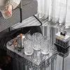 Luxury Vine Pattern Plastics Tray Plaid Jewelry Aromatherapy Storage Plate Living Room Water Cup Trays Desktop Home Decoration 2