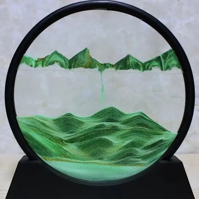 

Moving sand painting liquid movement, 3D deep sea sand scene colorful quicksand decoration, desktop home office work decoration