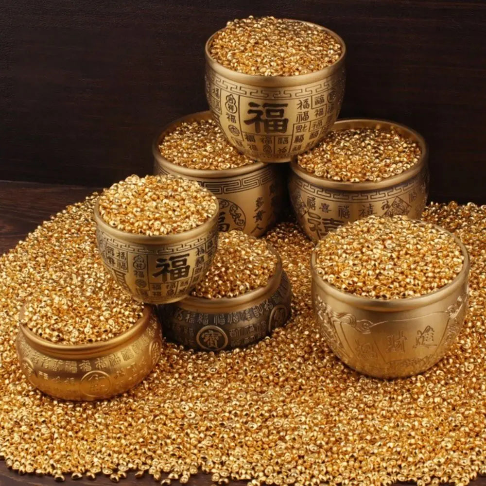 100PCS Gold Mini Gold Dollars Attract Wealth Photo Props Miniature Gold Ingots Luck Charms Gold Melon Seeds