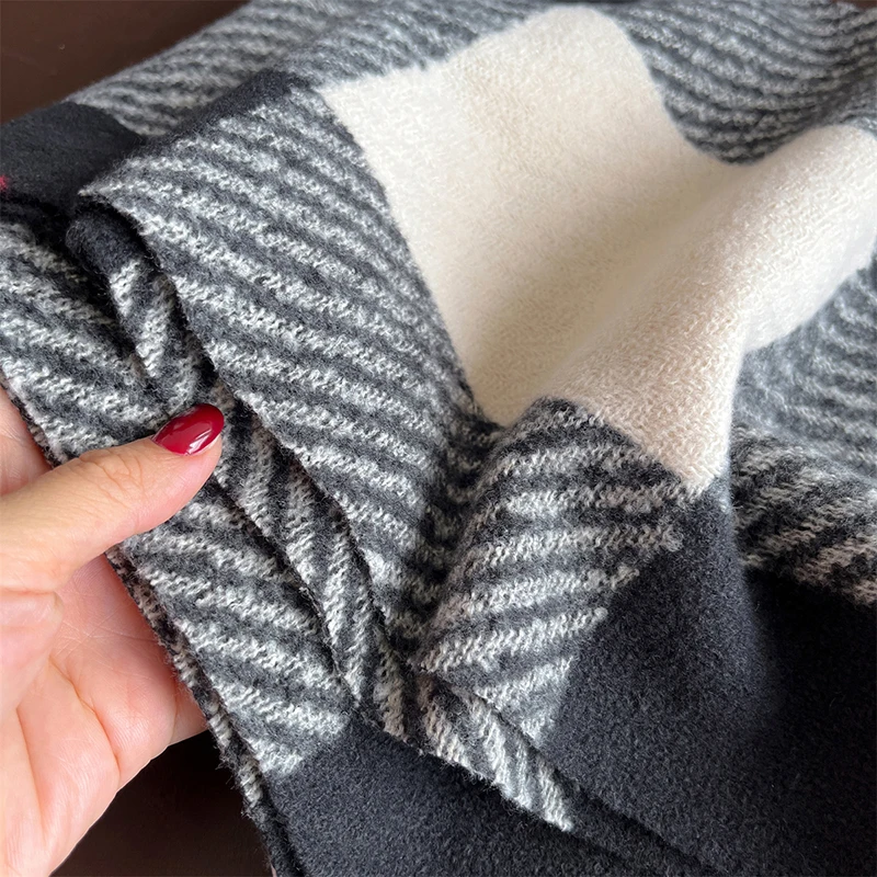 180*30cm Winter Schal Frauen Klassische Gitter Pashmina Schal Weichen Weiblichen Kaschmir Schals Schals Taschentuch Poncho Echarpe Stola – Detail 21